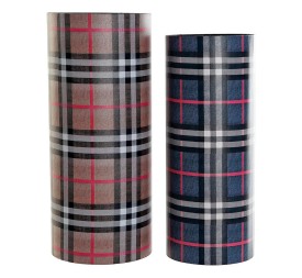 PARAGUERO SET 2 LIENZO MADERA 23X23X54,3 TARTAN