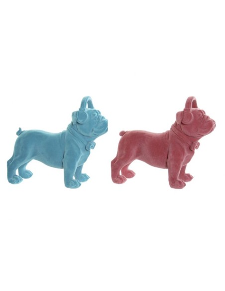 FIGURA RESINA 21X9X18 BULLDOG FLOCADO 2 SURT.
