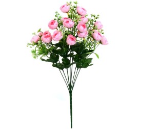 RAMO RANUNKULUS X9 X18 -51CM (ROSA)