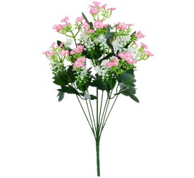 RAMO RELLENO MINI FLOR X 9- 51CM (ROSA)