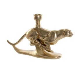 FIGURA RESINA 25X6X14 LEOPARDO DORADO