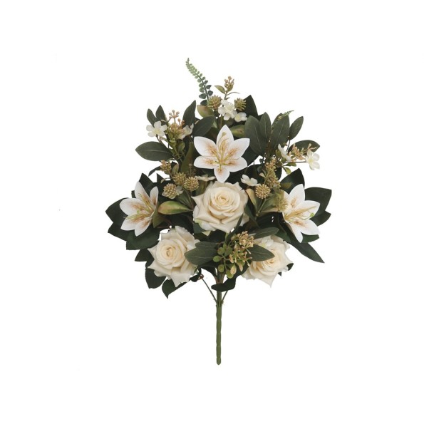 CONJUNTO ROSAS MIX (A) X 12 58CM (CREMA)
