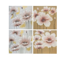CUADRO 4 SURTIDOS FLORES 100% 80X80X3 CM