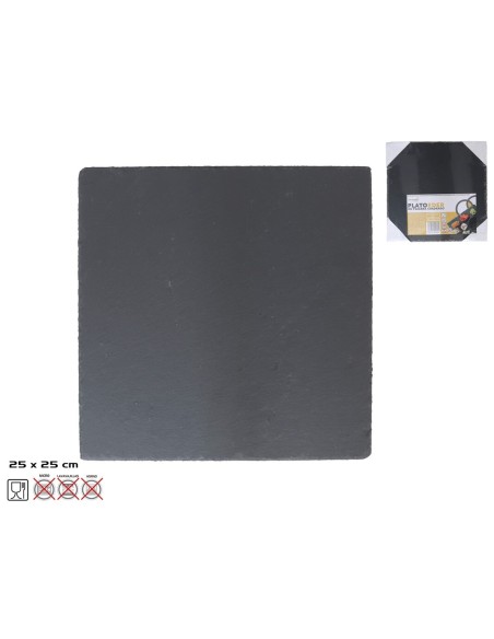 PLATO EDER CUADRADO PIZARRA 25x25 PLATO EDER CUADRADO PIZARRA 25x25