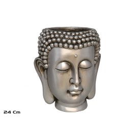 MACETERO CABEZA BUDA PLATA 22X22X24CM