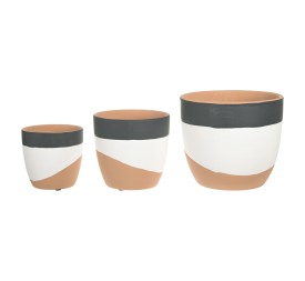SET 3 MACETAS TRICOLOR 17x17x15cm / 13,5x13,5x12,5cm / 10,5x10,5x10cm