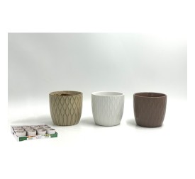 MACETA RELIEVE COLORES SURTIDOS 12x12x11cm (6678)