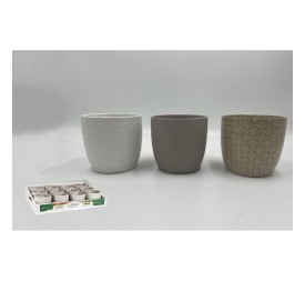 MACETA RELIEVE COLORES SURTIDOS 12x12x11cm (6715)