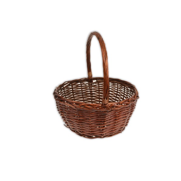 CESTA REDONDA COLOR CAOBA SIN FORRO 38dx18/41cm