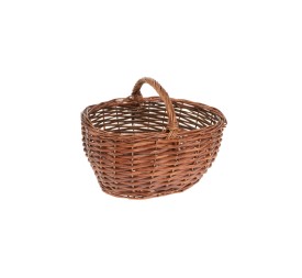 CESTA OVALADA CAOBA SIN FORRO 28X18X20CM