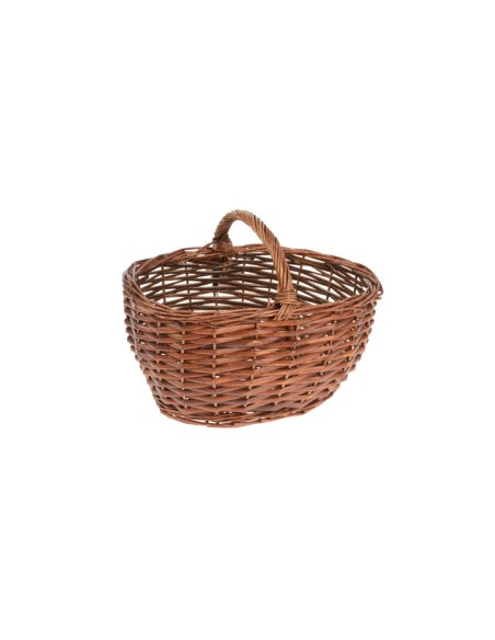 CESTA OVALADA CAOBA SIN FORRO 28X18X20CM