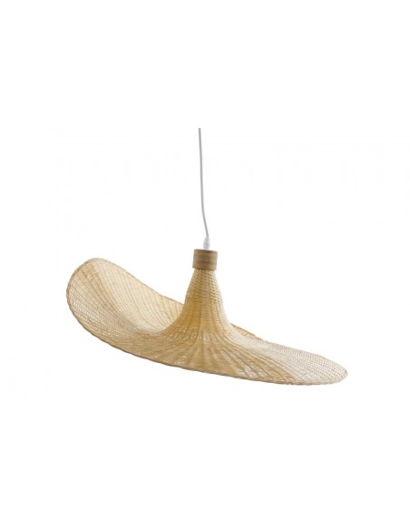 LAMPARA TECHO BAMBU 58X58X22 NATURAL MARRON CLARO