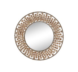 ESPEJO MADERA CRISTAL 41X2X41 BOLITAS NATURAL