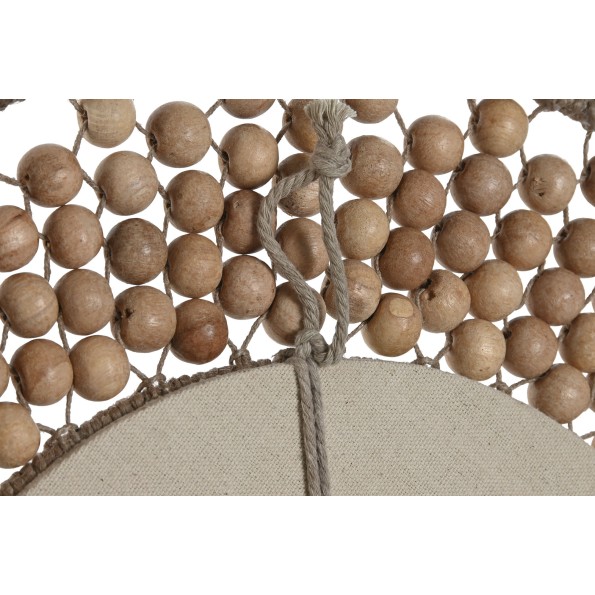 ESPEJO MADERA CRISTAL 41X2X41 BOLITAS NATURAL