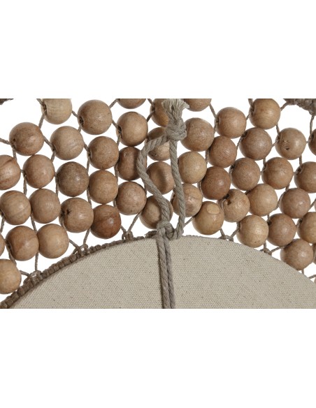 ESPEJO MADERA CRISTAL 41X2X41 BOLITAS NATURAL