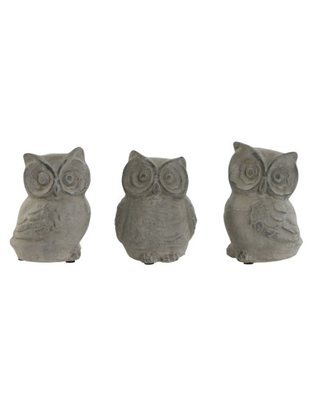 FIGURA CEMENTO 10X9X14 BUHO DESGASTADO 3 SURT.