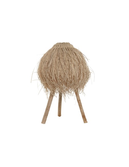 LAMPARA SOBREMESA RATAN 45X45X53 HECHA A MANO