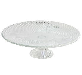 PLATO CRISTAL 26X26X8 RAYADO TRANSPARENTE