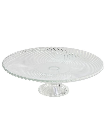 PLATO CRISTAL 26X26X8 RAYADO TRANSPARENTE