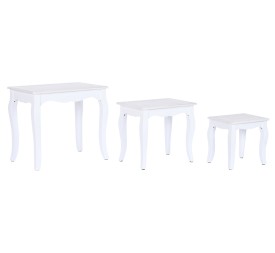 MESITA AUXILIAR SET 3 MDF MADERA 53X35X47 BLANCO