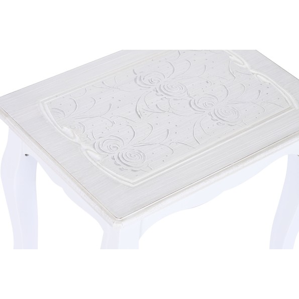 MESITA AUXILIAR SET 3 MDF MADERA 53X35X47 BLANCO