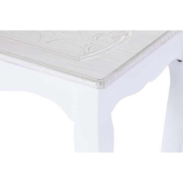 MESITA AUXILIAR SET 3 MDF MADERA 53X35X47 BLANCO