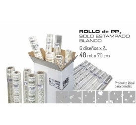 ROLLO P.P. TRANSPARENTE ESTAMPADO BLANCO 70X40CM