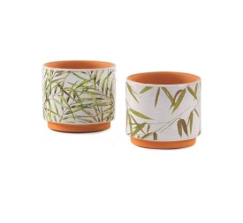 MACETERO CEMENTO HOJAS VERDES 2 Surt D.9H8