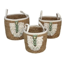 SET 3 CESTAS CON ASAS NAVAJO 32X28CM