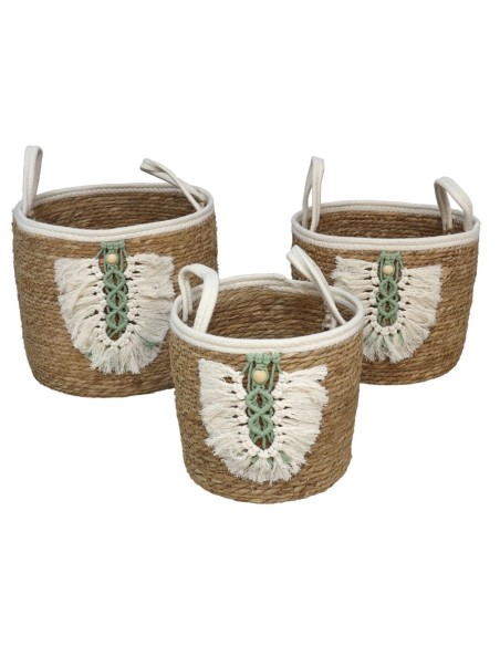 SET 3 CESTAS CON ASAS NAVAJO 32X28CM
