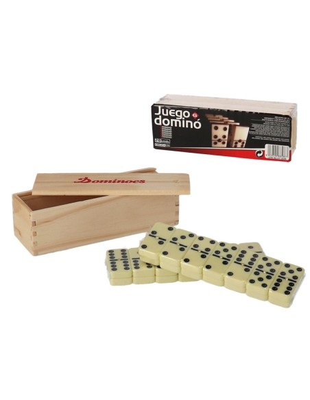 JUEGO DOMINÓ COLOR MARFÍL 18.5X6.5X5CM