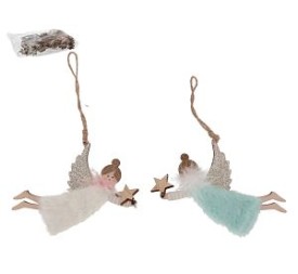 COLGANTE ANGEL VERDE DEC 2SRT 14X12CM