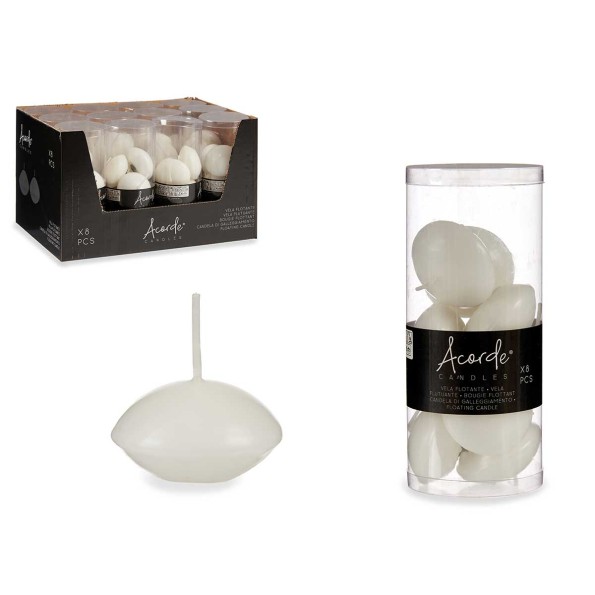 SET 8 VELAS FLOTANTES BLANCAS