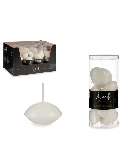 SET 8 VELAS FLOTANTES BLANCAS