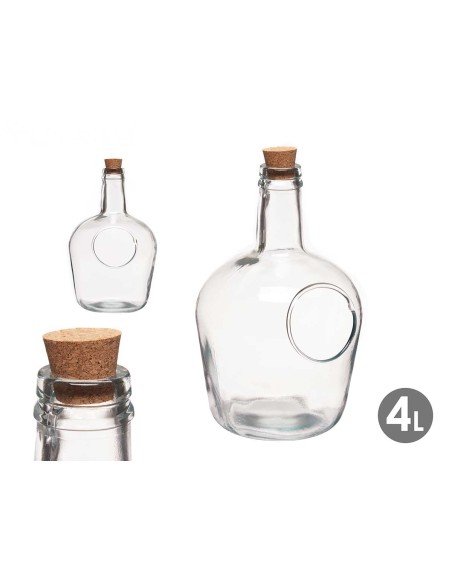 GARRAFA CON AGUJERO 4L TAPON CORCHO