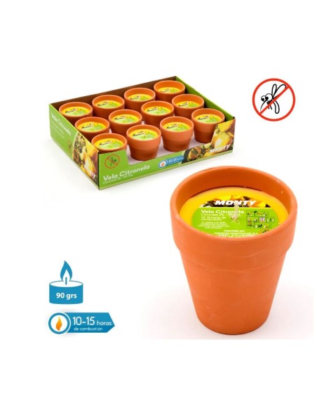 VELA 3% CITRONELA MACETA TERRACOTA 8 X 9 CM