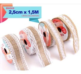 ROLLO CAÑAMO ENCAJE 2.5CM X 1.5M