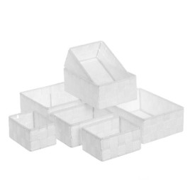 S/7 CESTA PP BLANCO 25 X 19 X 8,50 CM