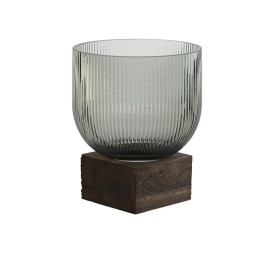 JARRON CRISTAL MADERA 16X16X20 GRIS