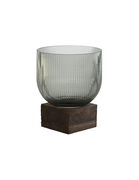 JARRON CRISTAL MADERA 16X16X20 GRIS