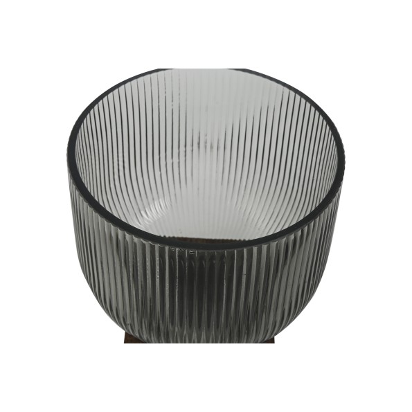 JARRON CRISTAL MADERA 16X16X20 GRIS