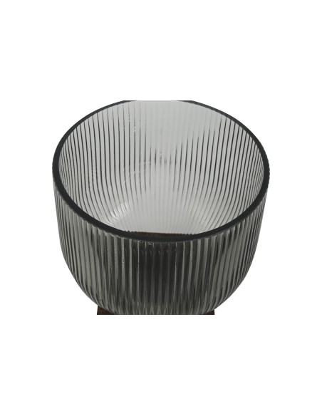 JARRON CRISTAL MADERA 16X16X20 GRIS