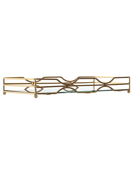 BANDEJA METAL ESPEJO 38X18X5 MATE DORADO