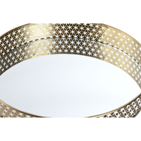 BANDEJA METAL CRISTAL 30,5X30,5X6 DORADO