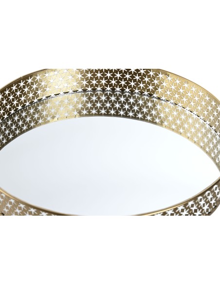 BANDEJA METAL CRISTAL 30,5X30,5X6 DORADO