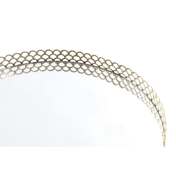 BANDEJA DECORACION METAL ESPEJO 25X25X3 DORADO