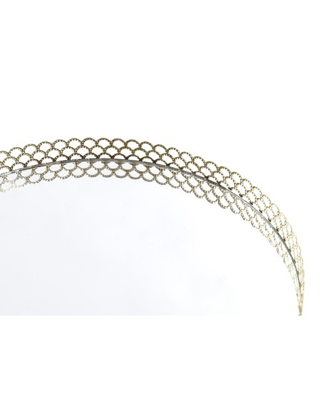 BANDEJA DECORACION METAL ESPEJO 25X25X3 DORADO