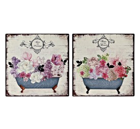 DECORACION PARED METAL 30X1X30 10CM. BAÑO 2 SURT.