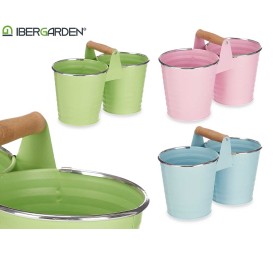 MACETERO DOBLE GRD ASAS ZIG ZAG FILO PLATA SURT 3