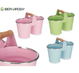 MACETERO DOBLE PEQ ZIG ZAG FILO PLATA SURT 3